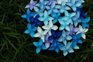 Winter Blue Origami Bouquet by MyBohemianSummer on Etsy