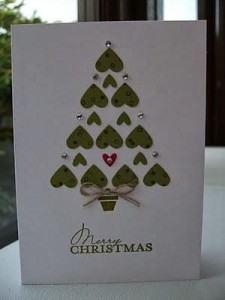 Cartão romântico – Árvore de natal de corações