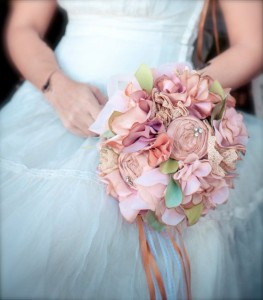 Mom!!! You were right! these are super expensive, and yours turned out perfectly. Please teach me! :)             Tea Stained Fabric Bouquet  Medium Fabric by AutumnandGraceBridal, $300.00