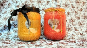 Suporte para Velas com Glitter – Noite Romântica