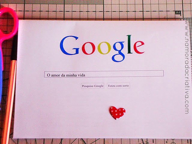 Cartão Google "O homem da minha vida"  Namorada Criativa 
