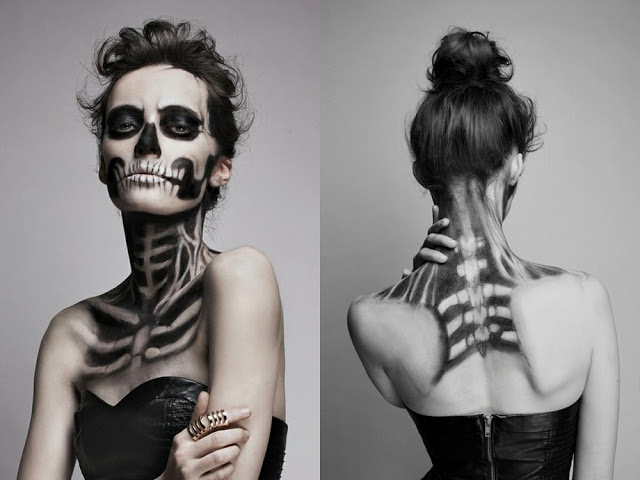 Halloween skeleton face makeup