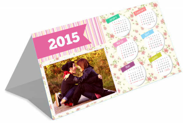 Calendário de mesa personalizado 2015