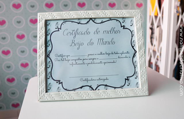 Certificado de Melhor Beijo [com versão editável]