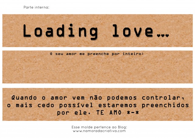 DIY: Loading Love – Versão Dia dos Namorados  Namorada 