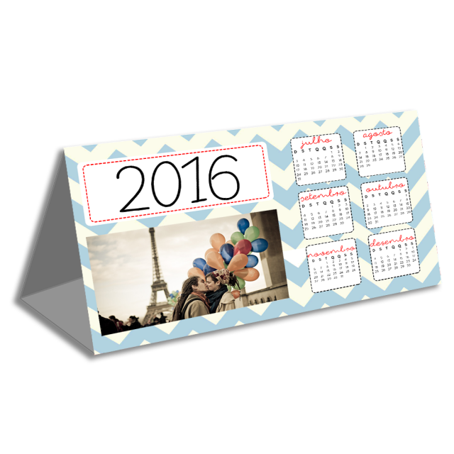 Calendário de mesa com foto 2016