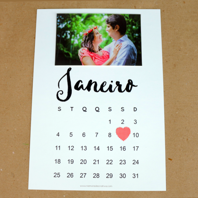 Calendário 2016 personalizável