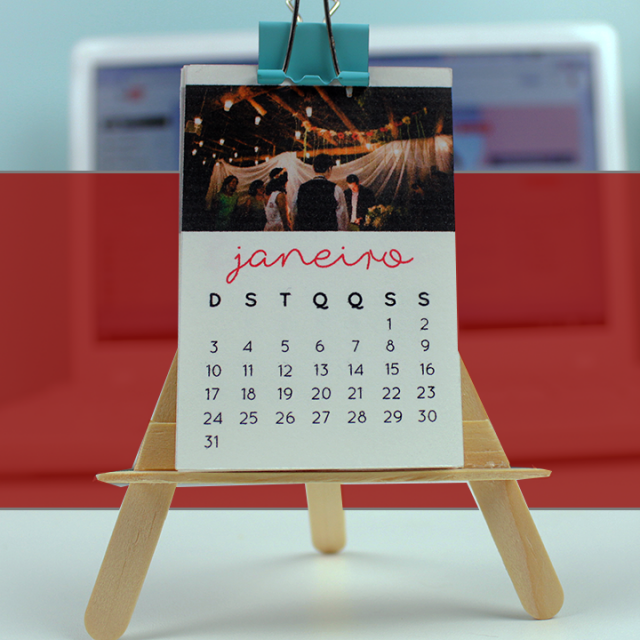 DIY: Mini calendário de mesa com fotos