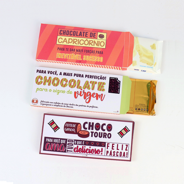 Páscoa: Rótulos para chocolate dos signos (elemento terra)