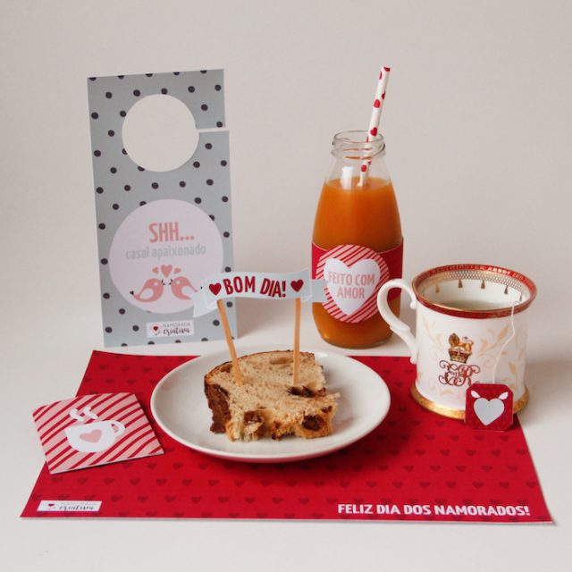 Kit Digital para Café da Manhã de Dia dos Namorados