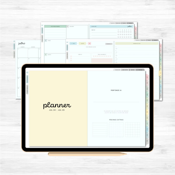 Planner Digital de Meio de Ano (Jul 24/ Jul 25)