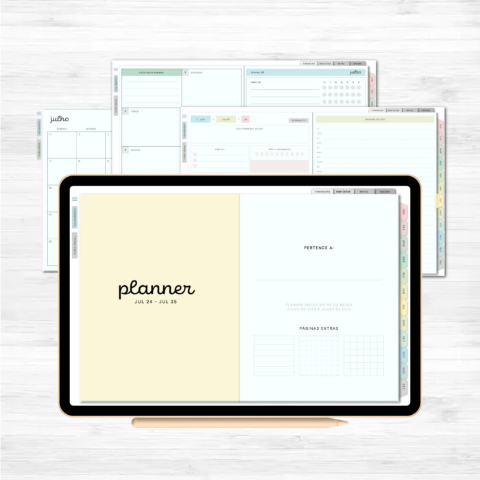 Planner Digital de Meio de Ano (Jul 24/ Jul 25)